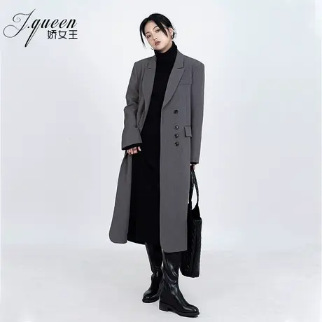 长款西装大衣女秋冬新款复古气质高级感廓形加棉保暖西服正装外套商品大图