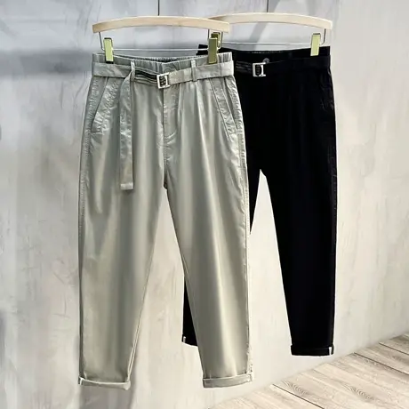 小西裤男士九分裤韩版潮流长裤子夏季薄款商务休闲裤男直筒宽松商品大图