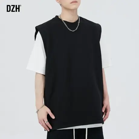 男士美式背心男款纯棉无袖男t恤重磅2023新款宽松篮球服上衣坎肩商品大图