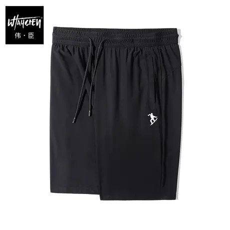 伟臣潮牌大码男装男士冰丝中裤胖子加肥加大速干运动休闲肥佬短裤商品大图