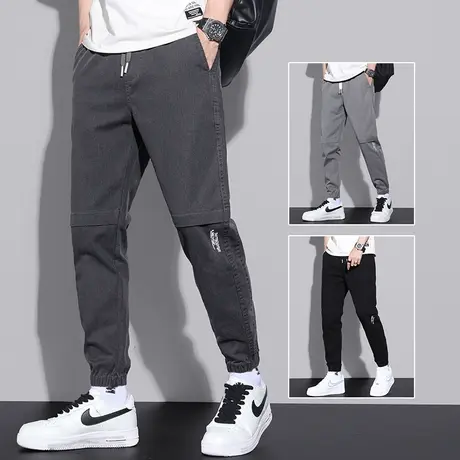 夏季春秋款痞帅束脚裤男士工装休闲裤子男裤2023新款哈伦ins港风图片