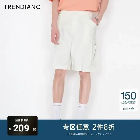 TRENDIANO潮牌官方新款夏季男装工装裤纯棉牛仔裤潮流街头短裤商品大图