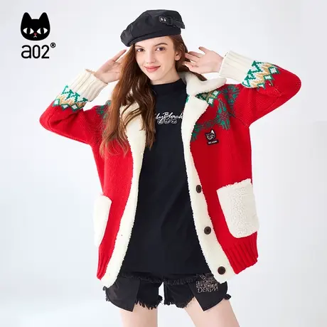 【呼呼严选专享】a02非正式学院创新小众长袖2023冬季新款毛织衫商品大图