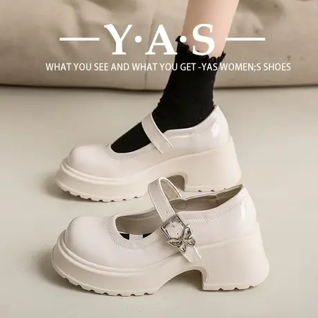 日系jk玛丽珍小皮鞋女2023春秋新款学生厚底黑色百搭英伦风单鞋商品大图