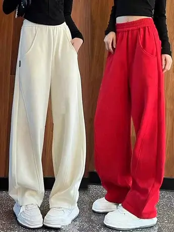 香蕉裤女2024春季新款宽松显瘦直筒拖地长裤子窄版阔腿显瘦休闲裤商品大图