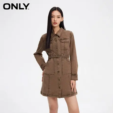 ONLY奥莱春季新款通勤风休闲百搭做旧短款牛仔连衣裙女图片
