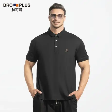 胖哥哥小熊男士polo衫大码短袖t恤男夏季纯棉翻领爸爸装商务休闲T商品大图