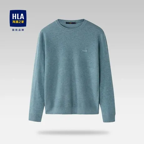 【奥莱清仓】HLA/海澜之家2023长袖针织衫成熟稳重针织衫套头衫男图片