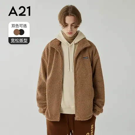 【羊羔绒外套】A21男装秋季夹克潮牌摇粒绒情侣衣服男士秋装上衣商品大图