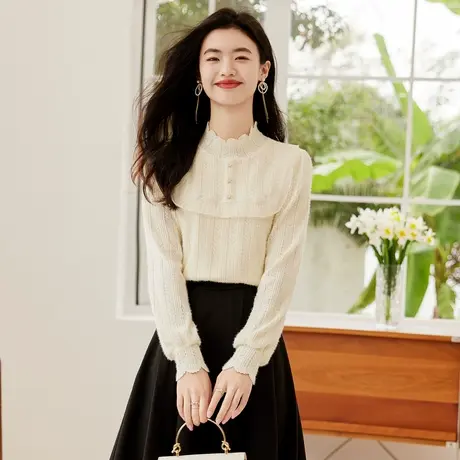 时尚气质淑女套头加绒衬衫女2022冬季新款设计感小众上衣百搭休闲图片