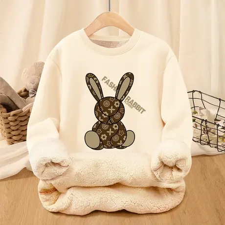 圆领卫衣女秋冬小个子2023年新款羊羔绒外套冬季女士加绒加厚冬装商品大图