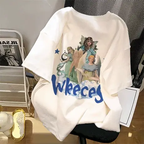 纯棉重磅oversize设计感短袖t恤女夏季新款宽松小众半袖上衣潮牌图片