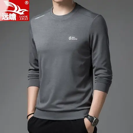 2022新款秋季灰色圆领卫衣男士印花秋冬打底春秋百搭潮牌上衣男款商品大图