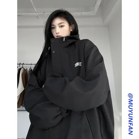 黑武士冲锋衣男款美式潮牌宽松休闲外套秋季ins潮流户外防风夹克商品大图