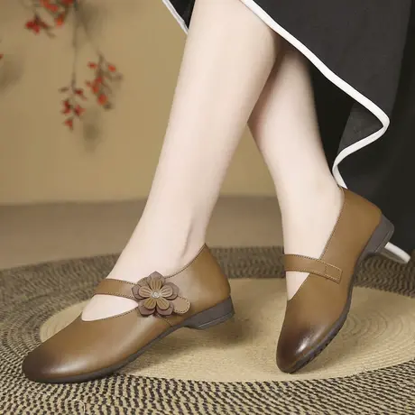 夏秋新款时尚韩版百搭平底软底圆头玛丽珍鞋仙女风豆豆鞋潮单鞋女图片