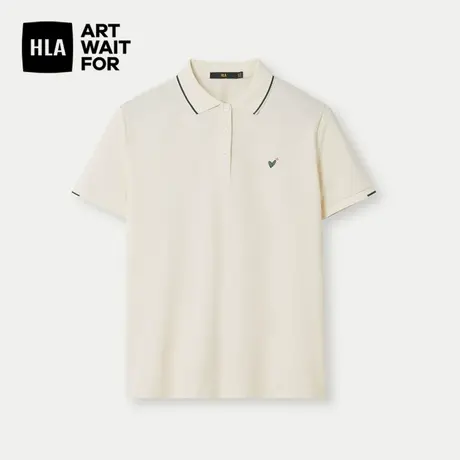 HLA/海澜之家吸湿排汗短袖POLO衫24春夏翻领防紫外线凉感上衣女商品大图