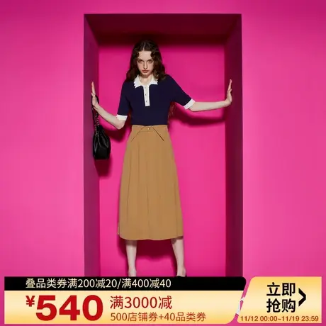 Juicy Couture橘滋2023新款极简法式撞色花边领女针织衫图片