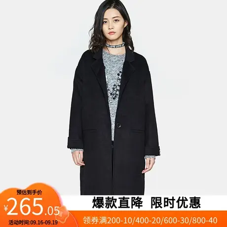艾格冬季女装新款休闲羊毛风衣百搭潮流小个子中长款毛呢大衣Y244图片