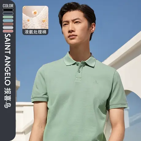 报喜鸟夏季新款男士时尚休闲多彩POLO衫纯棉直筒T恤男装上衣图片