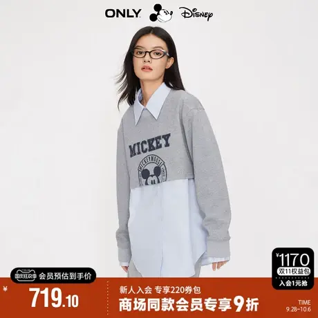 ONLY2023秋季新款百搭迪士尼米奇联名宽松套装衬衫女|123305032商品大图