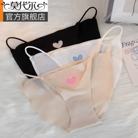 女士内裤女纯棉全棉抗菌夏薄款低腰女生纯欲丁字少女风三角短裤头商品大图