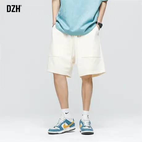 男士米白色五分裤男夏季潮流运动裤子2023新款休闲短裤男款半截裤商品大图