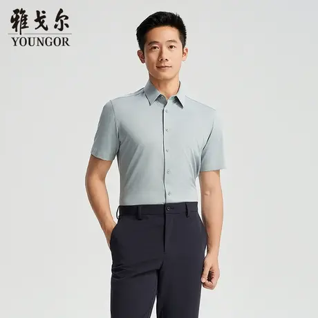 【商场同款】雅戈尔男士短袖衬衫夏季新款官方商务休闲短袖衬衫男商品大图