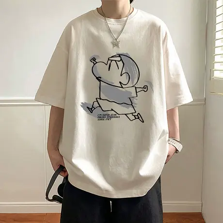 短袖t恤男款夏季新款美式休闲纯棉宽松圆领体恤衫潮牌衣服半袖潮商品大图