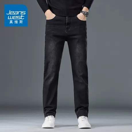 KZ真维斯直筒宽松牛仔长裤男士商务休闲高端男裤子春秋季2025新款商品大图