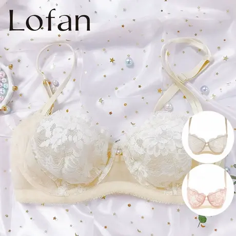 Lofan超薄提托侧收性感蕾丝边有钢圈文胸内衣J1SH3008商品大图