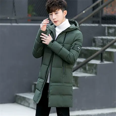 棉衣男中长款加厚韩版棉袄2023新款冬季外套潮流帅气男士羽绒棉服商品大图