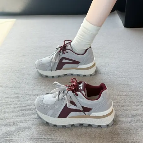 厚底百搭阿甘鞋女2025新款秋季增高小个子休闲运动鞋时尚气质鞋子商品大图