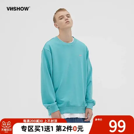 VIISHOW卫衣男士春秋季上衣2023新款ins潮牌宽松休闲圆领长袖T恤商品大图