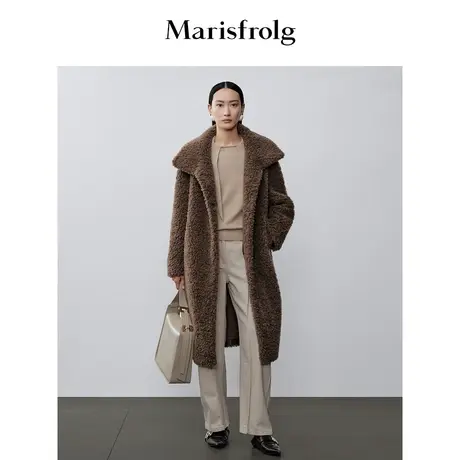 【艺术时装大衣】玛丝菲尔秋冬颗粒绒羊毛长款环保皮草图片