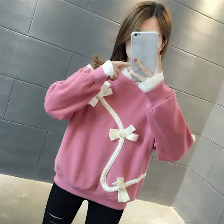 卫衣女春秋季韩版宽松bf慵懒风ins薄款小个子假两件上衣服外套潮商品大图