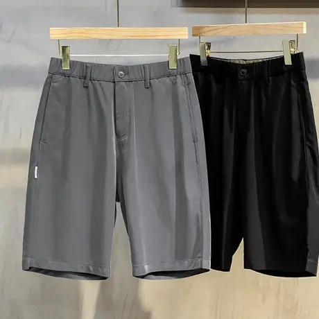 铜氨丝夏季薄款男士休闲短裤冰凉五分裤休闲裤冰丝男潮直筒中裤子商品大图