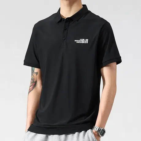 夏季男士POLO衫翻领宽松商务休闲短袖T恤2024新款上衣服夏天男装商品大图