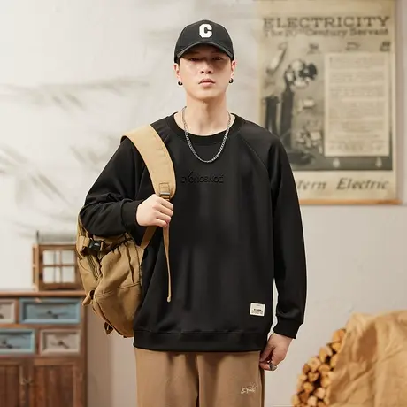 宽松百搭高档男士卫衣多色可选时尚舒适秋季男装潮牌百搭卫衣男图片