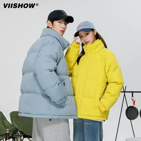 VIISHOW冬季男加厚保暖立领面包服外套男生新款学生宽松棉衣棉服商品大图
