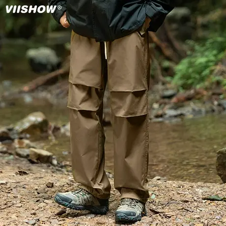 VIISHOW冲锋裤男装登山裤运动休闲伞兵痞帅高街裤子户外工装长裤商品大图