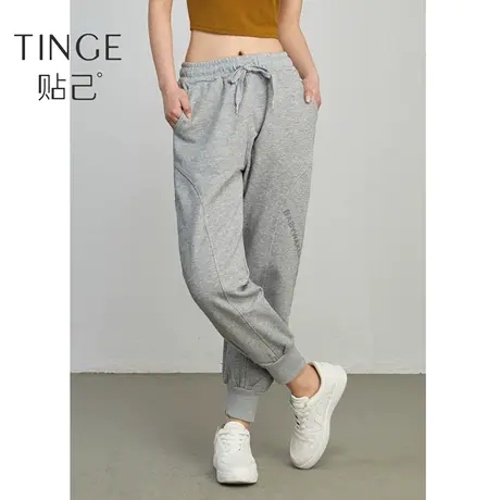 TINGE拼接字母卫裤女春夏透气休闲运动裤跑步长裤百搭显瘦裤子商品大图