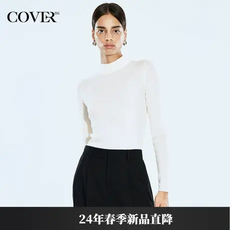 COVER2024春款修身零感锁温纯羊毛针织衫图片