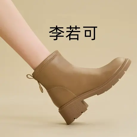 卓诗尼今年流行的小短靴女秋冬卓诗尼高跟2022冬天秋冬261R67875商品大图