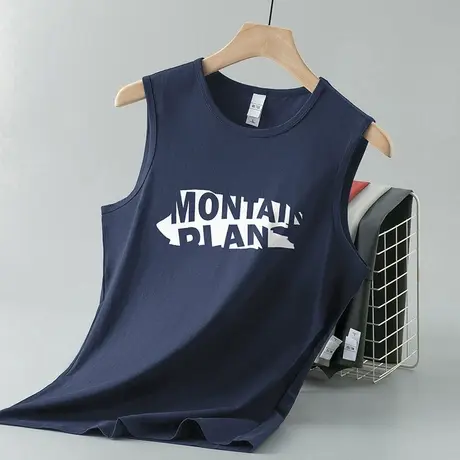 莫代尔冰丝背心男夏季凉感透气运动坎肩跨栏篮球健身速干无袖t恤商品大图