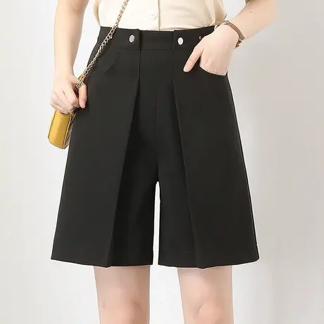 休闲西装裤短裤女春夏2023新款高腰宽松显瘦阔腿裤百搭中裤五分裤图片