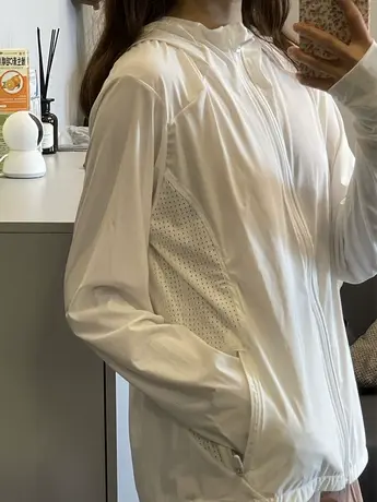 白色防晒衣女夏季薄款透气外套防紫外线宽松百搭连帽开衫防晒服潮商品大图