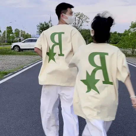 超火cec韩版宽松上衣女潮短袖体桖衫女大码ins国潮情侣装t恤胖mm商品大图