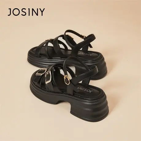 Josiny/卓诗尼凉鞋女2024新款春夏季外穿百搭沙滩鞋运动厚底女鞋商品大图