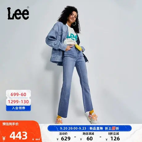 Lee商场同款101+23新品426微喇中蓝女牛仔裤LWB100426100-595图片