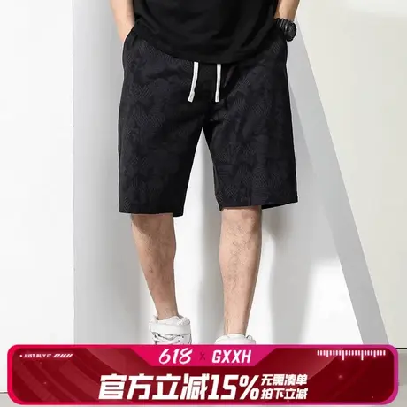 GxxH大码男装美式短裤男夏季冰丝薄款中裤潮牌休闲百搭五分运动裤商品大图